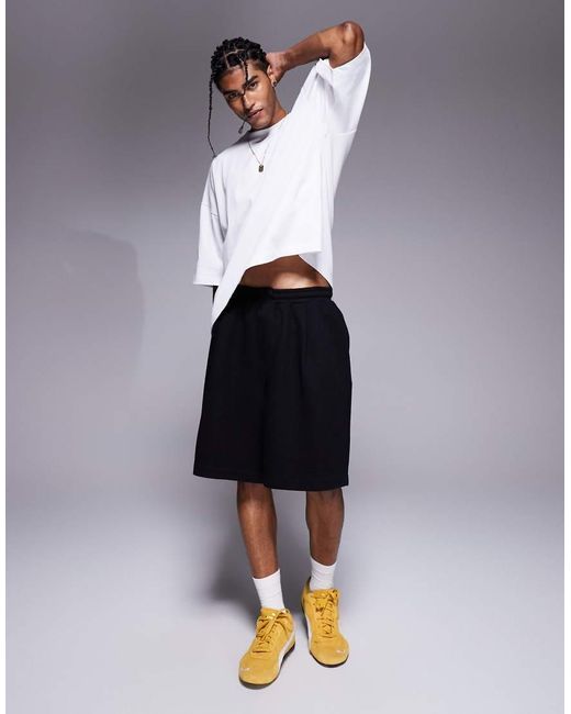 ASOS Blue Oversized Textured Basketball Shorts for men
