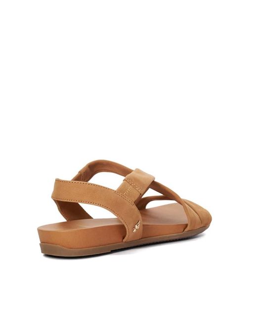 Dune Brown Landies Flat Sandals