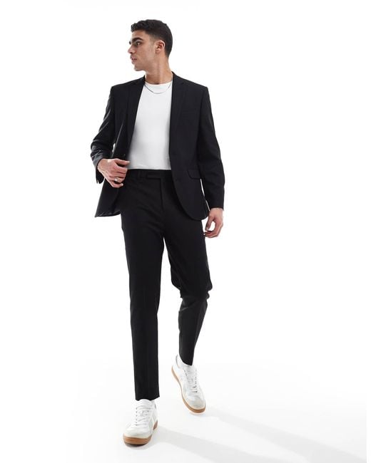 ASOS Black Tapered Suit Trousers for men