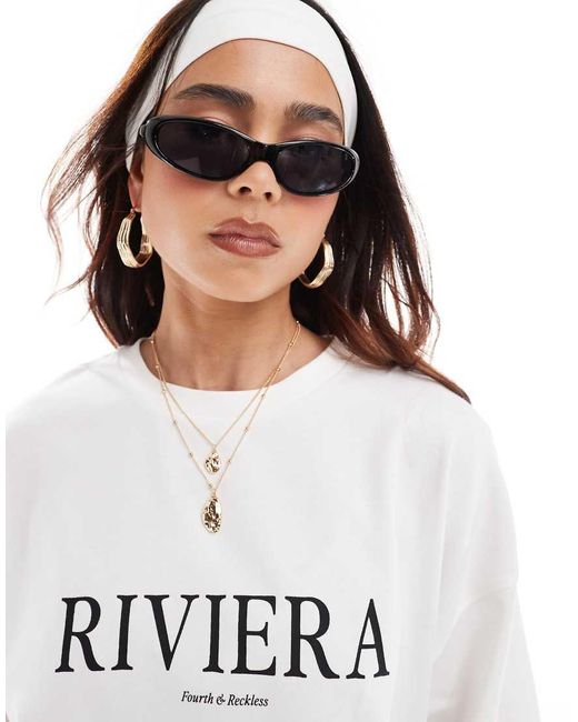 4th & Reckless White Riviera Beach T Shirt