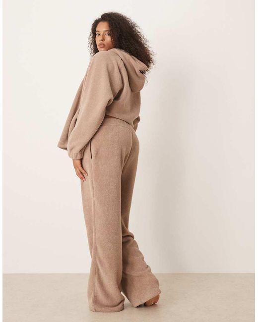 ASOS Natural Asos Design Curve Lounge Microfleece Wide Leg Pants