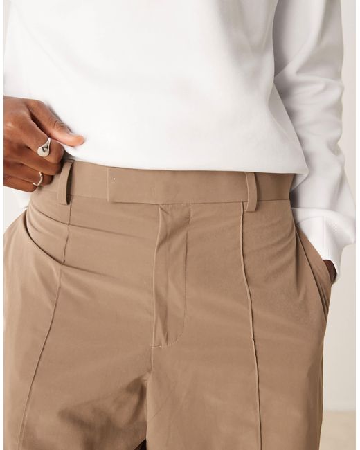 Pantalon large d'ensemble élégant à taille élastique en tissu technique ASOS pour homme en coloris Natural