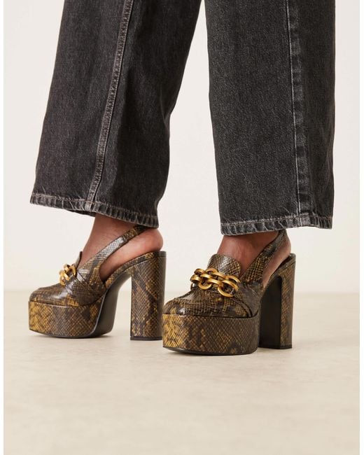 ASOS Black Polly Platform High Heel Loafers