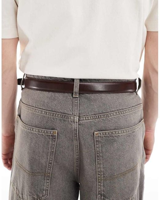 Jack & Jones Gray Leather Belt for men