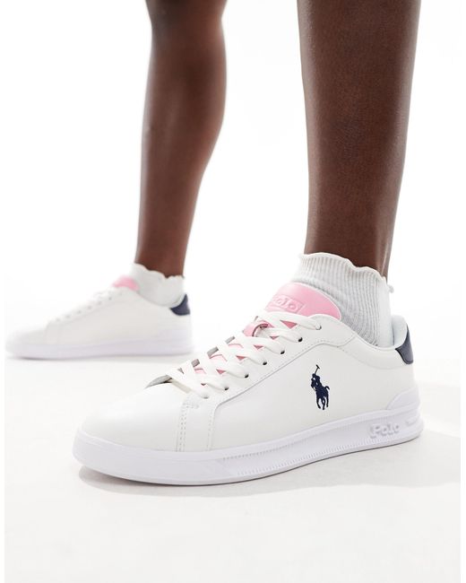 Polo Ralph Lauren Brown Heritage Court Trainer With Logo
