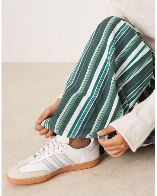 ASOS Blue Linen Blend Pull On Trouser