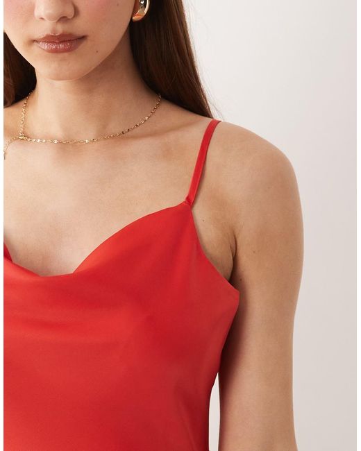 Y.A.S Red Satin Cami Midi Dress