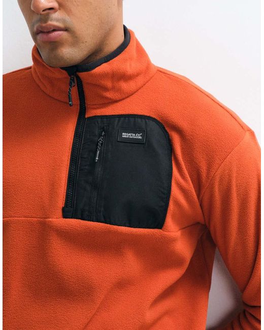 Regatta Orange Frankie Half Zip Fleece for men
