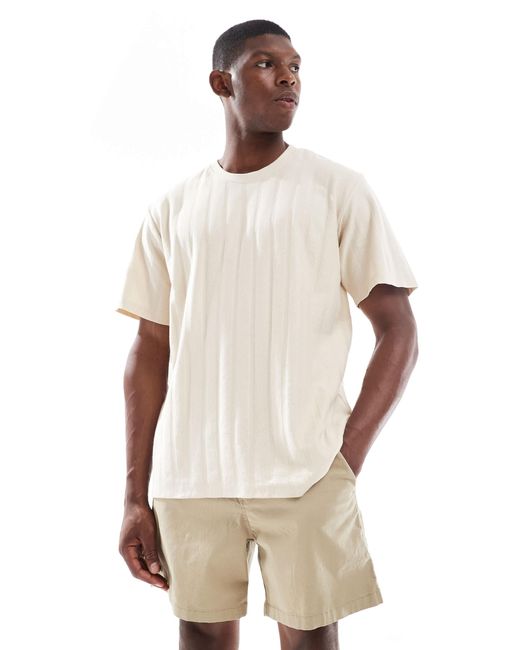 T-shirt oversize à rayures texturées - crème JJ Rebel pour homme en coloris Natural