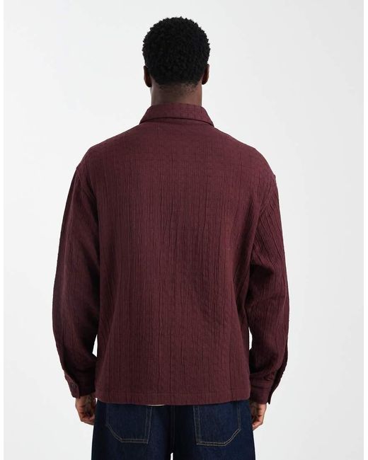 ASOS Red Oversized Quilted Look Shirt for men