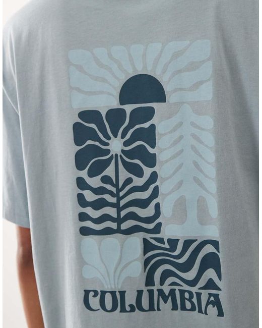 Columbia Blue Rolling Bend Graphic Oversized T-shirt