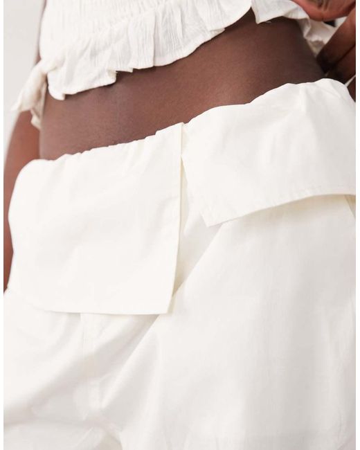 WeWoreWhat Natural Pull On Fold Over Pants