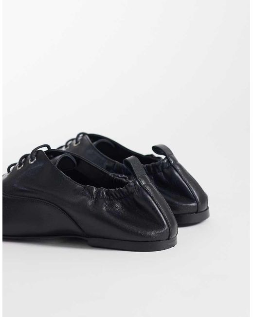 ASOS Blue Myriad Premium Lace Up Flat Shoes