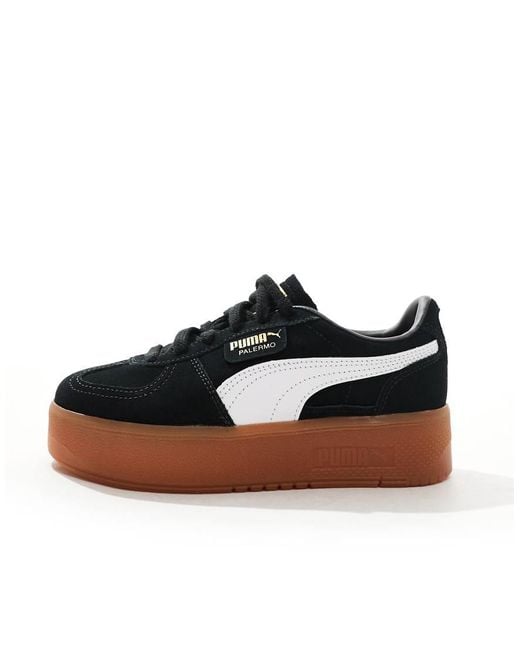 Puma platform sneakers black and white sale