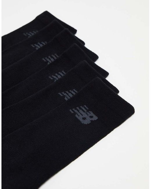 Pack De 6 Pares De Calcetines Deportivos Negros Performance De New Balance de color Black