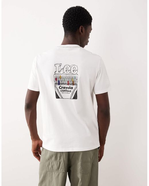 Lee Jeans White X Crayola Unisex Back Print T-shirt