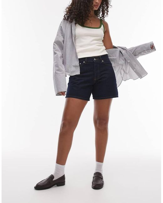 Topshop Hourglass Blue Denim Editor Shorts