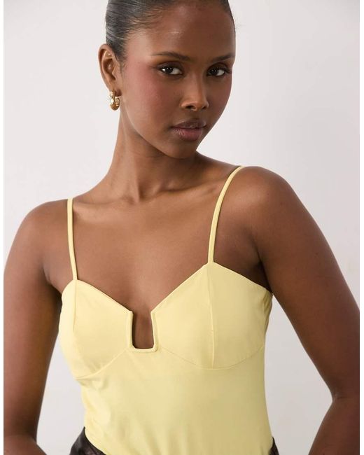 ASOS Multicolor Compact Cami Bodysuit With Wired Plunge Neck