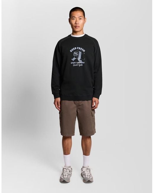 Lyle & Scott Black Mid Layers Keep Fresh Graphic Sweatshirt for men