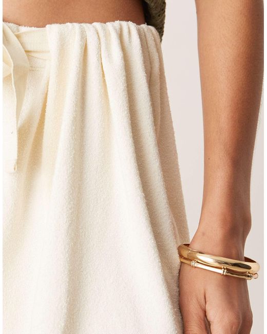 ASOS Natural – shorts aus strukturiertem strick
