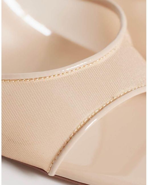 Mango Natural Heeled Mesh Sandal With