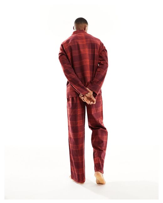 Calvin Klein Red Flannel Pyjama Set for men