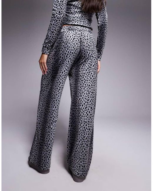 Juicy Couture Gray X Asos Exclusive Co-ord Track Pants Tonal Cheetah Black