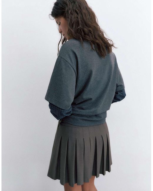 Pull&Bear Blue – mini-faltenrock