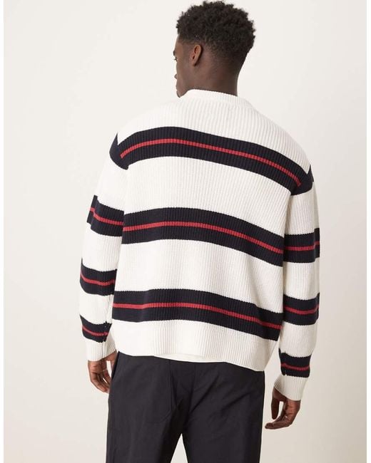 Abercrombie & Fitch Natural Contrast Stripe Crew Neck Jumper for men