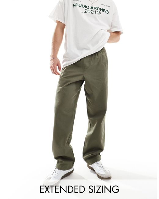 ASOS Natural Relaxed Fit Pull On Trouser for men