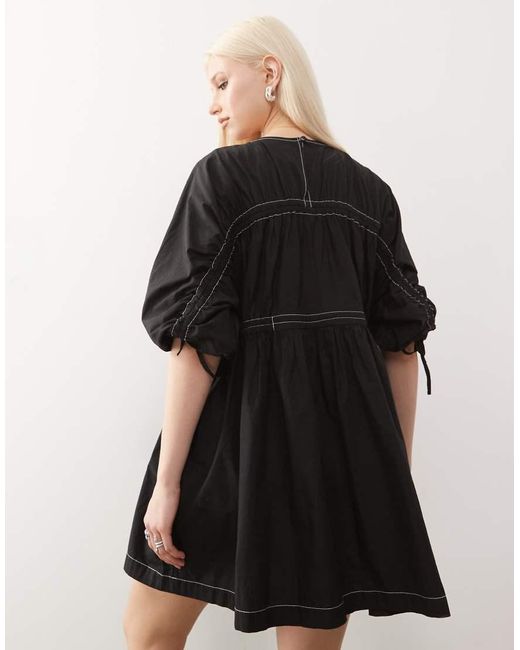 Collusion Black Smock Mini Summer Dress