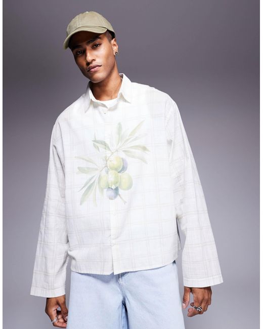 ASOS – boxy fit oversize-hemd in White für Herren