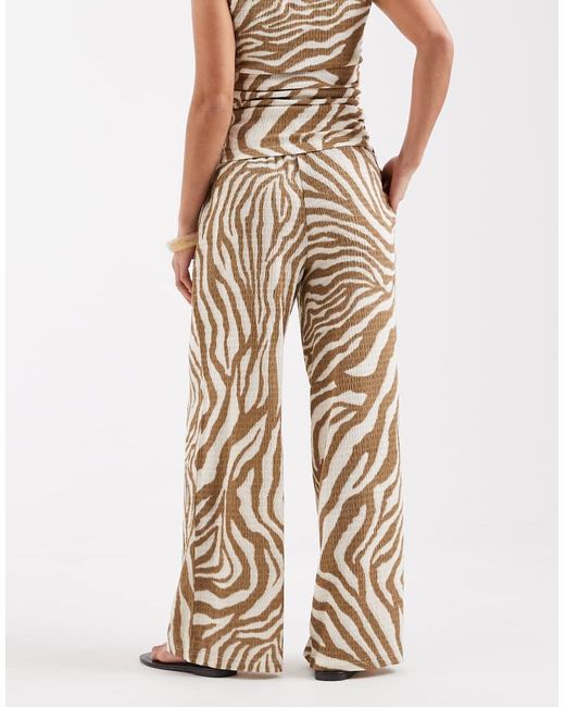 Vero Moda Metallic Wide Leg Textured Jersey Trouser Co-Ord