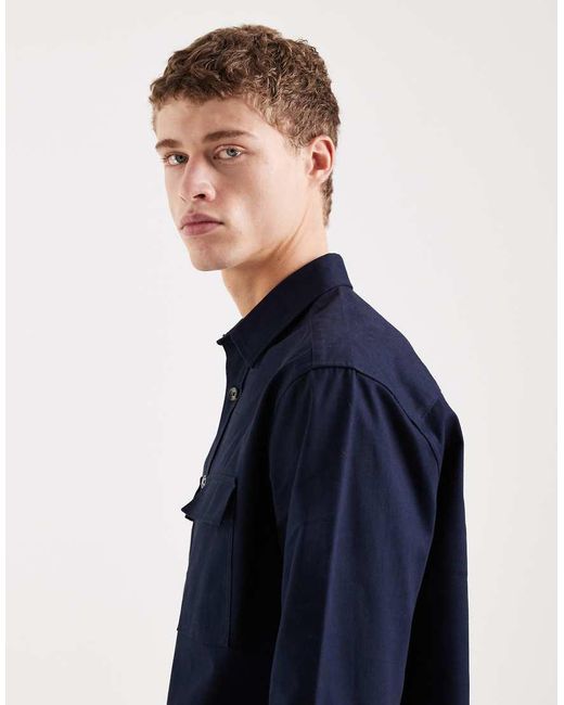 ASOS Blue Relaxed Shirt for men