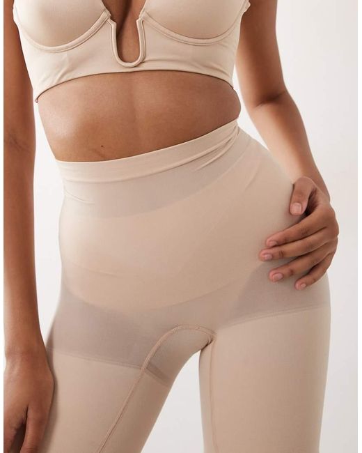 Spanx Natural Sculpt Seamless Power Mid-thigh Short With Non Slip Waistband