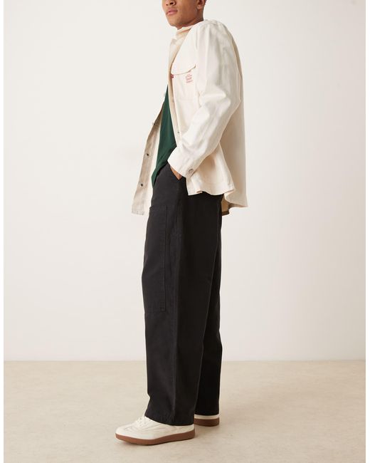 ASOS – lockere carpenter-hose in Natural für Herren