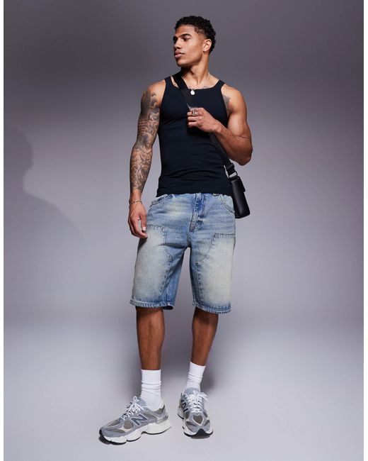 Good For Nothing – skater-carpenter-shorts in Blue für Herren