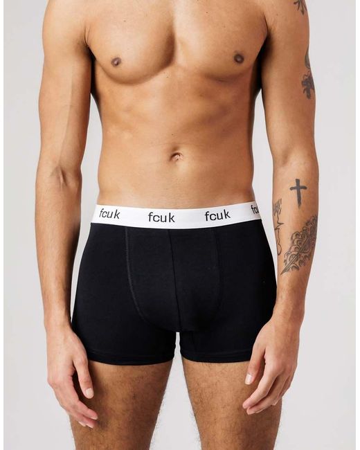 French Connection Blue 7 Pack Fcuk Cotton Stretch Boxers for men