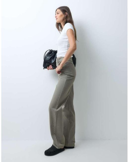 ASOS Gray Asos Design Tall Straight Wide Leg Jeans