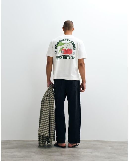 Abercrombie & Fitch White Lemon Back Graphic T-Shirt for men