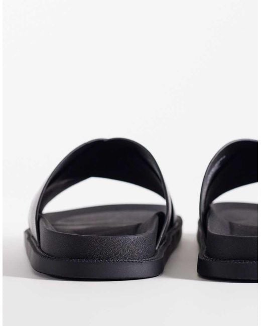 ASOS Black Cross Over Strap Sandals for men