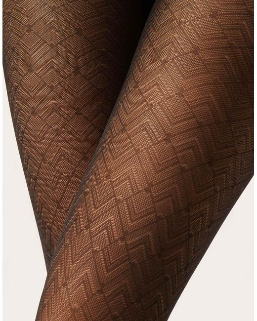 Calzedonia Natural Chevron Semi-Opaque Tights