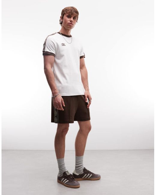 Umbro Trainingsshort Met Bies in het White voor heren