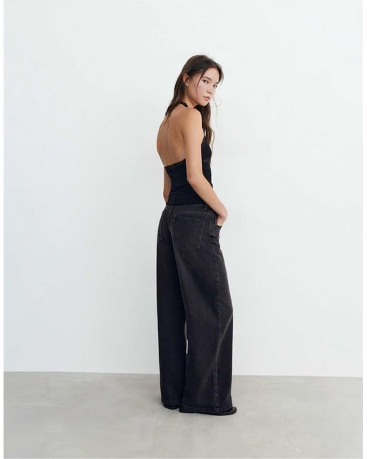 Top dos nu bordé Pull&Bear en coloris Blue