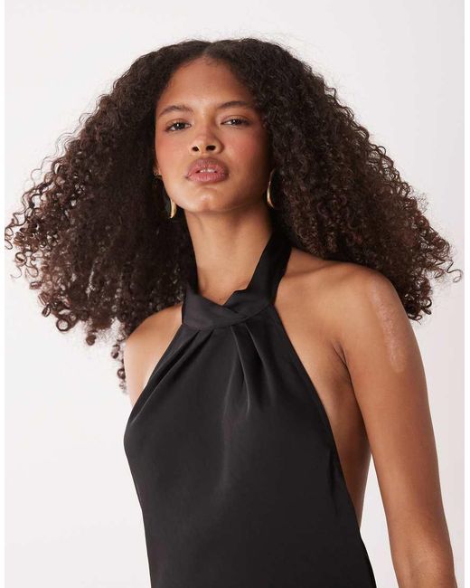 Jdy White Halter Neck Satin Maxi Dress