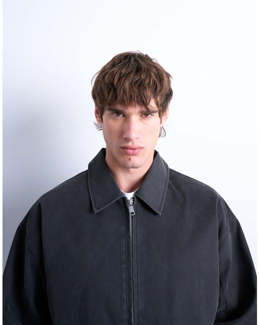 Topman Blue Suede Effect Jacket for men