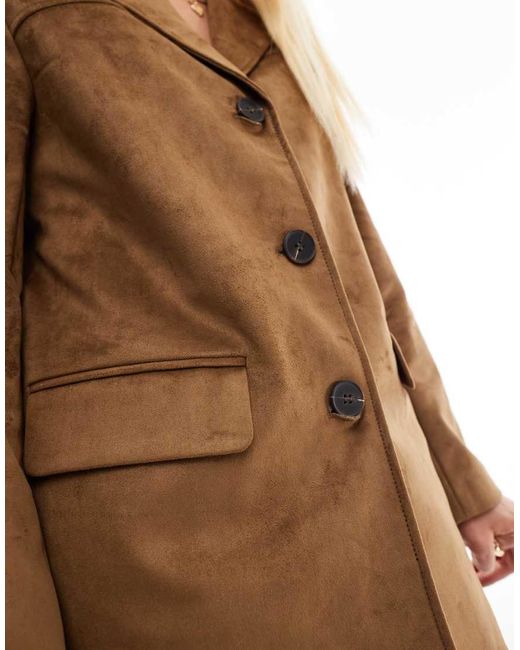 ONLY Blue Faux Suede Blazer Coat
