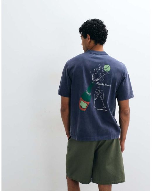 Abercrombie & Fitch Blue Wimbledon Back Graphic T-shirt for men