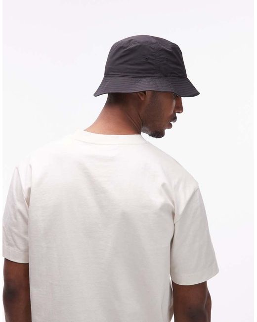 DOUBLE A by WOOD WOOD White Italic Bucket Hat for men