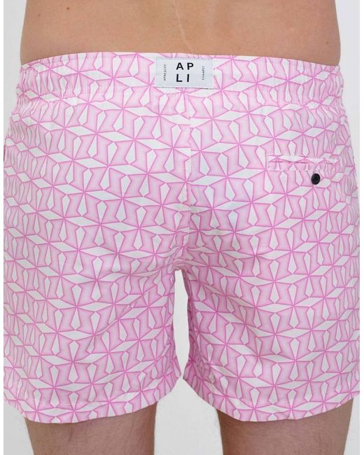 Apreslife Pink Metric Swim Shorts for men